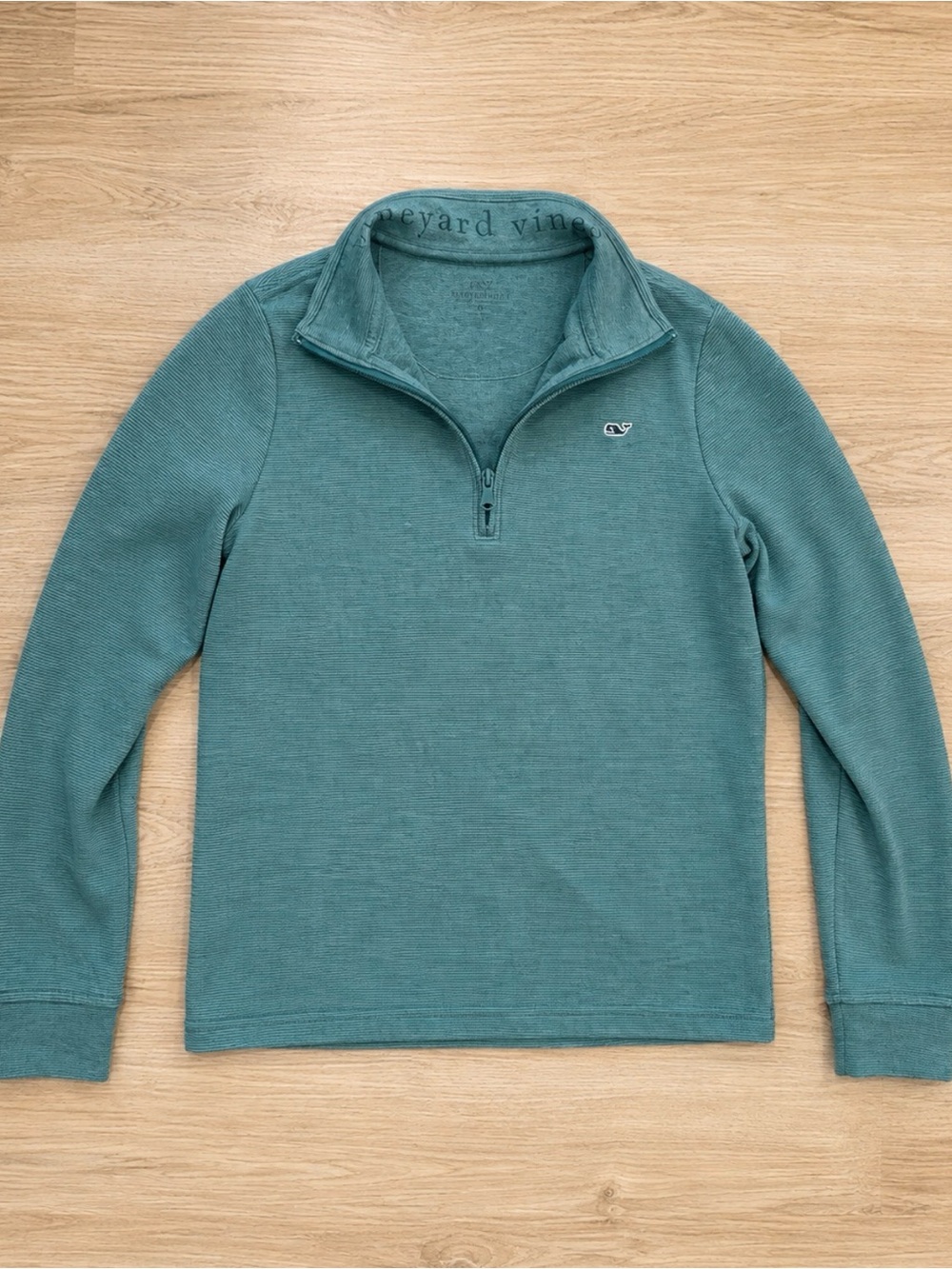 Vineyard Vines Kid’s Teal Half-Zip Pullover Sweater